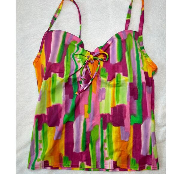 Victorias Secret Swimwear Multicolor Tankini‎ Swimsuit 34A + 2 Bottoms M / L - Picture 3 of 11